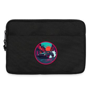 Retro 80er JDM Hatchback Street Race Synthwave-Kunst - Laptoptasche 13" - Schwarz - Vorne
