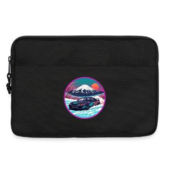Retro 90er JDM Mt Fuji Skyline R32 Synthwave-Kunst - Laptoptasche 13" - Schwarz - Vorne