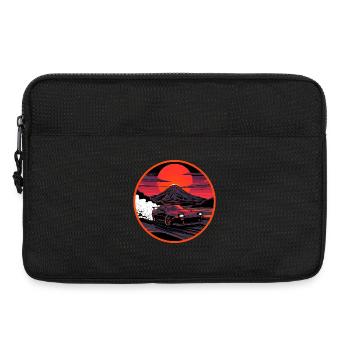 Retro 90er JDM Mt Fuji Smoke Drift Auto-Kunst - Laptoptasche 13" - Schwarz - Vorne