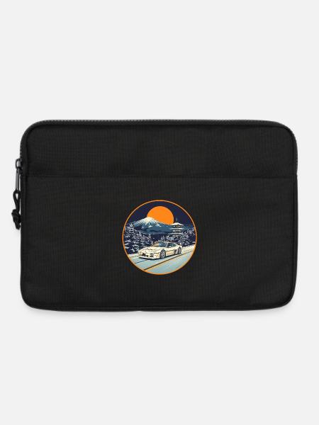 Retro 90er JDM NSX Winter Mt Fuji Pagoda Kunst - Laptoptasche 13" - Schwarz