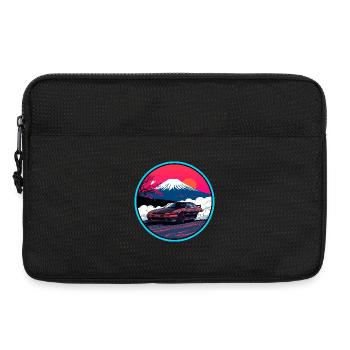Retro 80er JDM AE86 Mt Fuji Drift Synthwave Kunst - Laptoptasche 13" - Schwarz - Vorne
