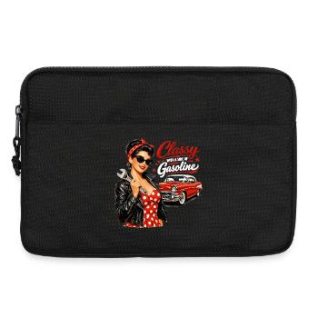 Pin-Up vintage : classe avec un peu d’essence - Sacoche pour ordinateur portable 13 pouces - noir - Devant