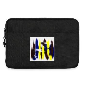 Énergie abstraite bleu et jaune - Sacoche pour ordinateur portable 13 pouces - noir - Devant