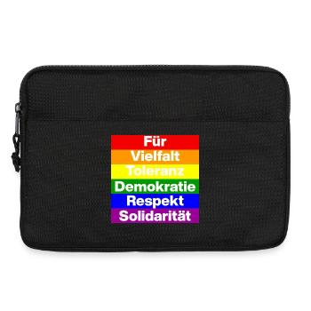 VIELFALT TOLERANZ DEMOKRATIE RESPEKT SOLIDARITÄT - Laptoptasche 13" - Schwarz - Vorne