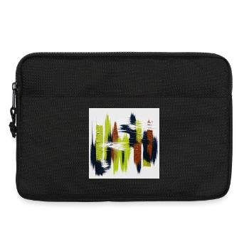 Éclats abstraits Vert Bleu Brun - Sacoche pour ordinateur portable 13 pouces - noir - Devant