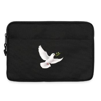 Colombe blanche avec rameau d’olivier - Colombe de la paix - Sacoche pour ordinateur portable 13 pouces - noir - Devant