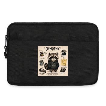 Timothy the Raccoon in Hoodie - Laptop bag 13" - black - Front