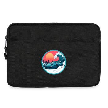 Retro 90er JDM NSX Great Wave Sunset Emblem - Laptoptasche 13" - Schwarz - Vorne