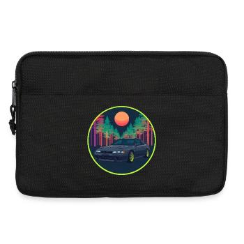 Retro 90er JDM R32 Forest Neon Moon Emblem - Laptoptasche 13" - Schwarz - Vorne