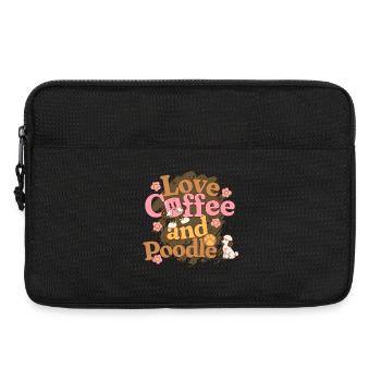 Love coffee and Poodle - Amour Café et Caniche - Sacoche pour ordinateur portable 13 pouces - noir - Devant