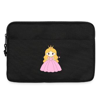 Princesse à la couronne et robe rose – Conte de fées - Sacoche pour ordinateur portable 13 pouces - noir - Devant