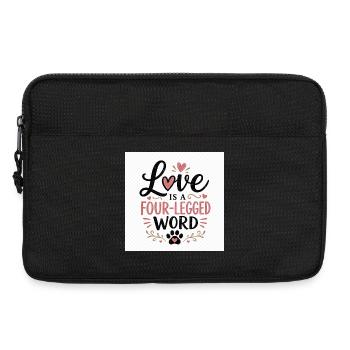 Liebe ist ein Vierbein Wort - Laptoptasche 13" - Schwarz - Vorne