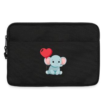 Petit éléphant mignon - Sacoche pour ordinateur portable 13 pouces - noir - Devant