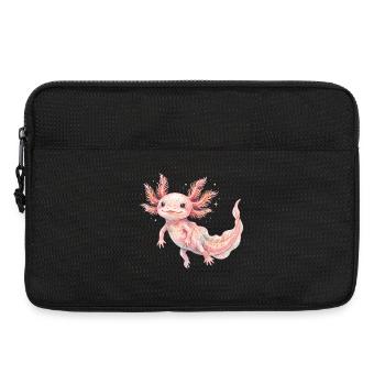 Mignon bébé axolotl rose en style aquarelle - Sacoche pour ordinateur portable 13 pouces - noir - Devant