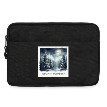 Im Schnee wird die Stille sichtbar – Winterwald  - Laptoptasche 13" - Schwarz - Vorne