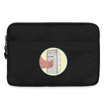 Retro 90s PC Power Button Toe Press Funny Tech - Laptop bag 13" - black - Front