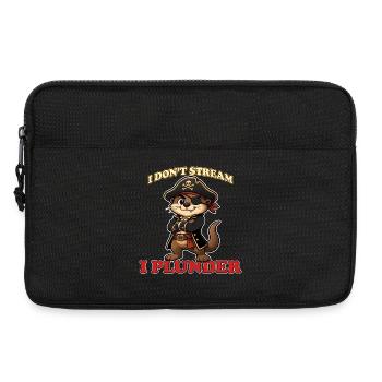 Ich streame nicht, ich plündere lustige Piratenotter - Laptoptasche 13" - Schwarz - Vorne