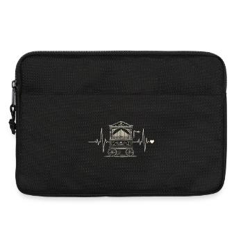 Barrel Organ Heartbeat | Hurdy-gurdy music motif - Laptop bag 13" - black - Front