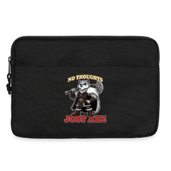 No Thoughts Just Axe Funny Viking Wolf Mascot - Laptop bag 13" - black - Front