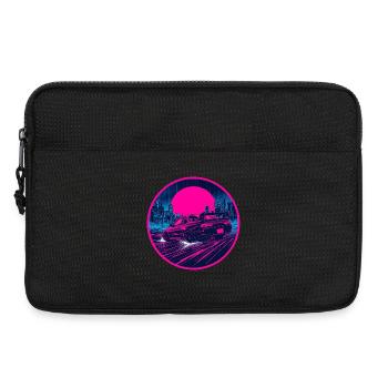 Retro 90er JDM Coupé Rainy Neon Cyber City Emblem - Laptoptasche 13" - Schwarz - Vorne