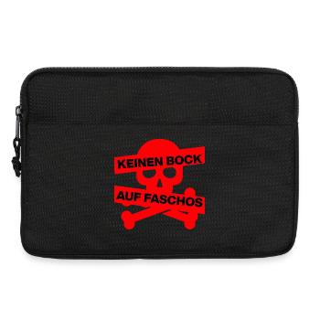 KEINEN BOCK AUF FASCHOS, NO NZS, NO AFD, SKULL ROT - Laptoptasche 13" - Schwarz - Vorne