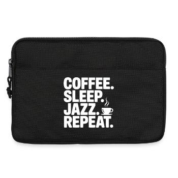 Kaffee. Schlaf. Jazz. Wiederholen. - Laptoptasche 13" - Schwarz - Vorne