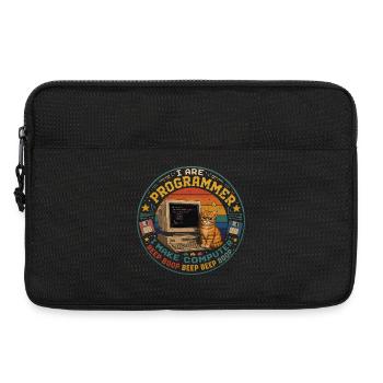Cat Computer Programmer Retro Vintage Humor - Laptop bag 13" - black - Front