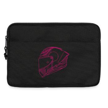 Casque rose néon - Visière - Sacoche pour ordinateur portable 13 pouces - noir - Devant