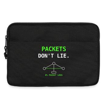 Packets Dont Lie Netzwerk IT Humor Geschenk - Laptoptasche 13" - Schwarz - Vorne