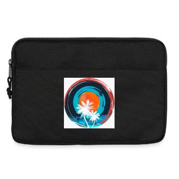 Palm Sonnenuntergangskreis - Laptoptasche 13" - Schwarz - Vorne