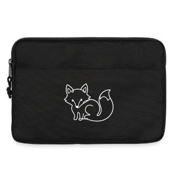 Fox Sketch – Cute Minimalist Animal Motif - Laptop bag 13" - black - Front