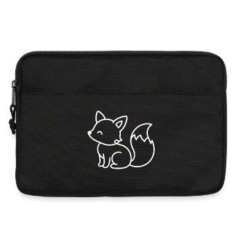 Côté renard mignon – Croquis d’animal des bois - Sacoche pour ordinateur portable 13 pouces - noir - Devant