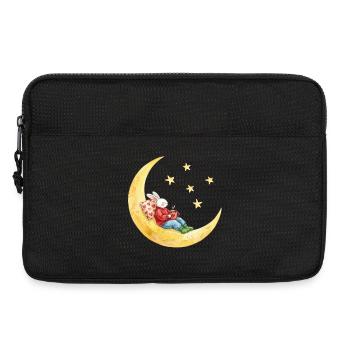 Lapin sur la lune avec du cacao - Sacoche pour ordinateur portable 13 pouces - noir - Devant