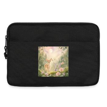 Cute Baby Deer in Enchanted Forest – Whimsical - Laptoptasche 13" - Schwarz - Vorne