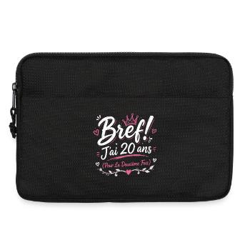 Femme cadeau d'anniversaire 40 ans - Sacoche pour ordinateur portable 13 pouces - noir - Devant