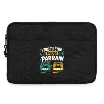 Veux-tu être mon parrain, Demande parrain gamer - Sacoche pour ordinateur portable 13 pouces - noir - Devant