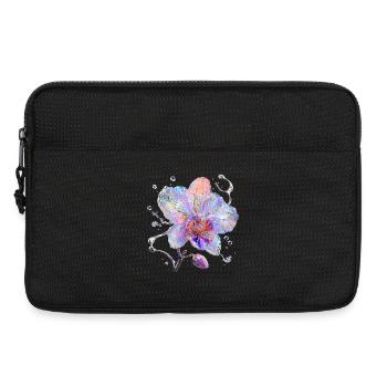Irisierende Orchidee in Wassersplittern - Laptoptasche 13" - Schwarz - Vorne