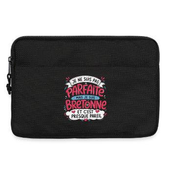 Je ne suis pas parfaite mais je suis bretonne - Sacoche pour ordinateur portable 13 pouces - noir - Devant