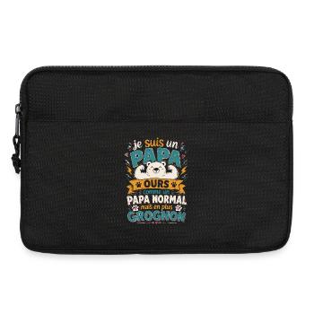 Je suis un papa ours comme un papa normal cadeau - Sacoche pour ordinateur portable 13 pouces - noir - Devant