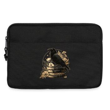 Rabe auf Büchern - Laptoptasche 13" - Schwarz - Vorne