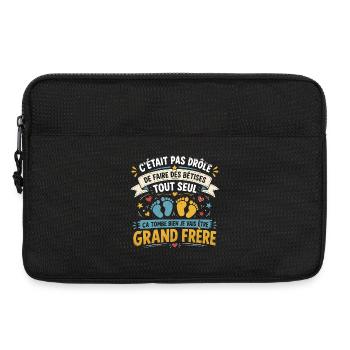 Enfant Futur Grand frère/Bêtises/Idée Cadeau  - Sacoche pour ordinateur portable 13 pouces - noir - Devant