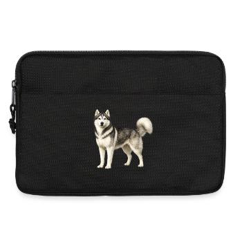 Husky Portrait im Nebel - Laptoptasche 13" - Schwarz - Vorne