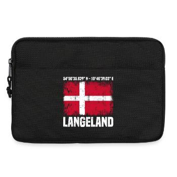 Langeland Koordinaten - Laptoptasche 13" - Schwarz - Vorne