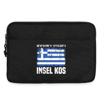 Insel Kos Koordinaten - Laptoptasche 13" - Schwarz - Vorne
