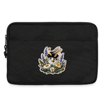 Biene im Blumenfeld Patch - Laptoptasche 13" - Schwarz - Vorne