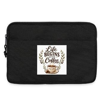 Life_Begins_After_Coffee.png - Laptoptasche 13" - Schwarz - Vorne