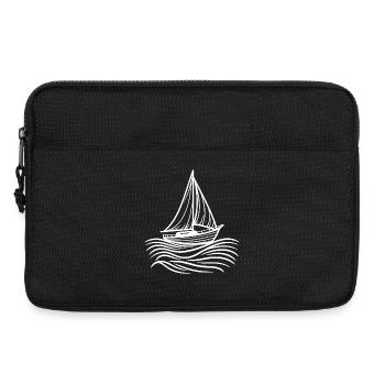 Klassisches Segelboot auf Meereswellen - Laptoptasche 13" - Schwarz - Vorne
