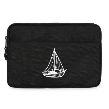 Minimalistisches klassisches Segelboot - Laptoptasche 13" - Schwarz - Vorne
