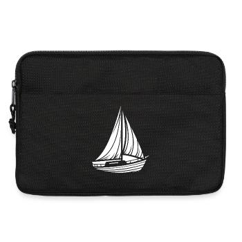 Abstraktes Segelboot Minimalistisches Design - Laptoptasche 13" - Schwarz - Vorne