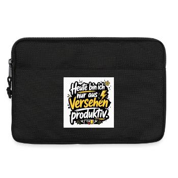 Heute bin ich nur aus Versehen produktiv. - Laptoptasche 13" - Schwarz - Vorne